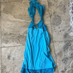 Finesse Vibrant Backless Dress in Aqua